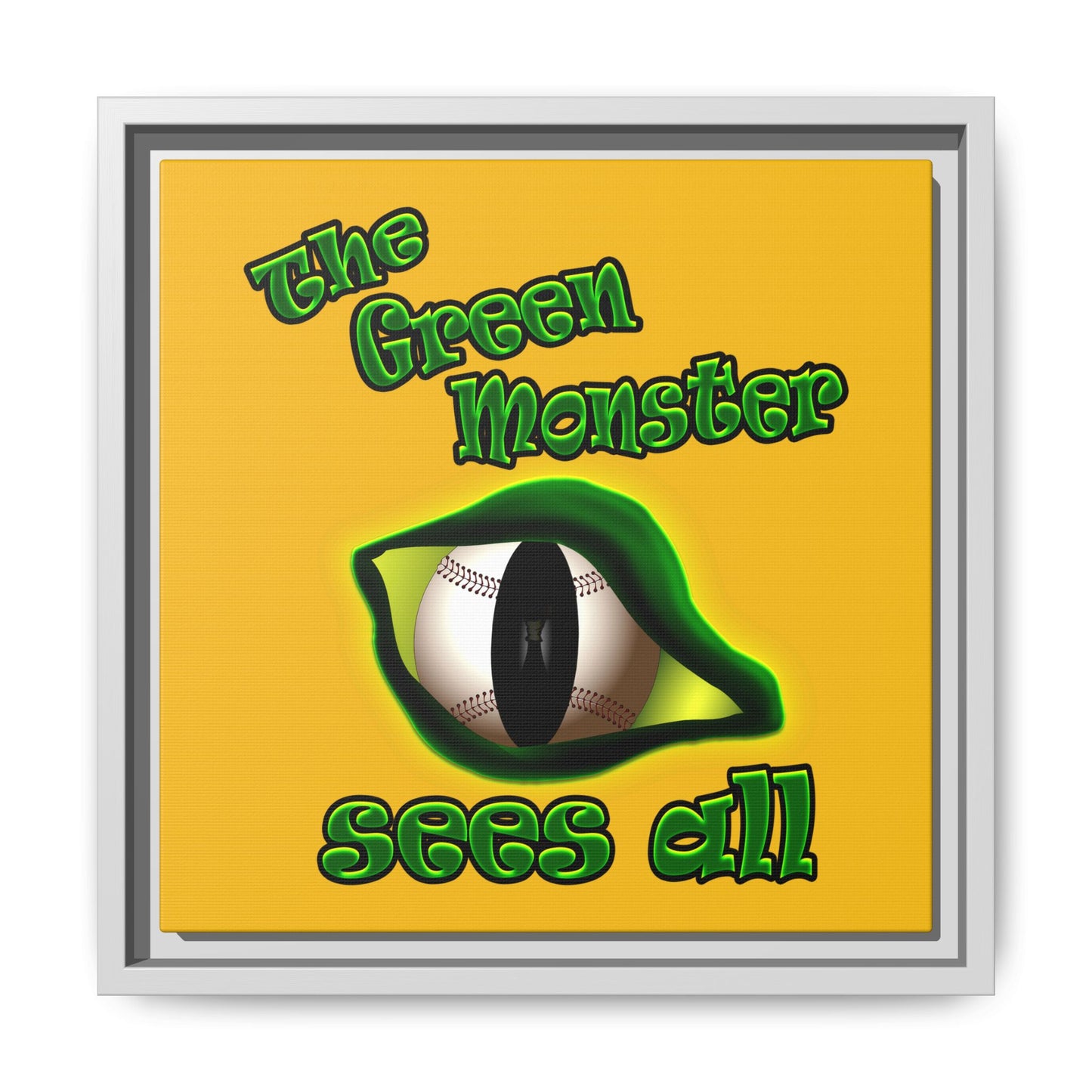 green monster - framed canvas art (yellow)