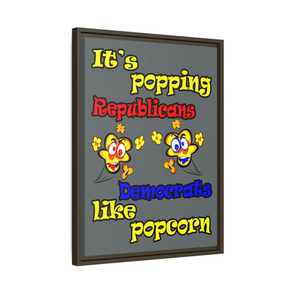 popping like popcorn - framed canvas art (dark grey)