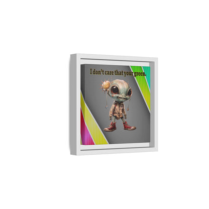 I don't care that your green - framed canvas art (rainbow split)