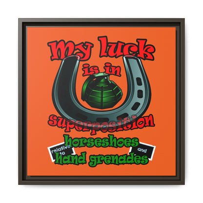 my luck - framed canvas art (orange)