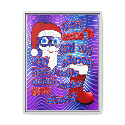 santa's shoes - framed canvas art (purple wave)