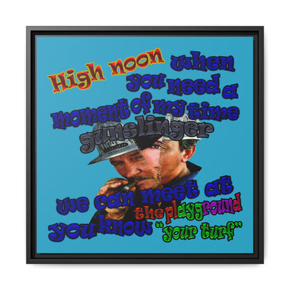 high noon - framed canvas art (turquoise)
