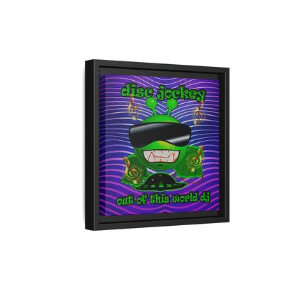 disc jockey - framed canvas art (purple wave)