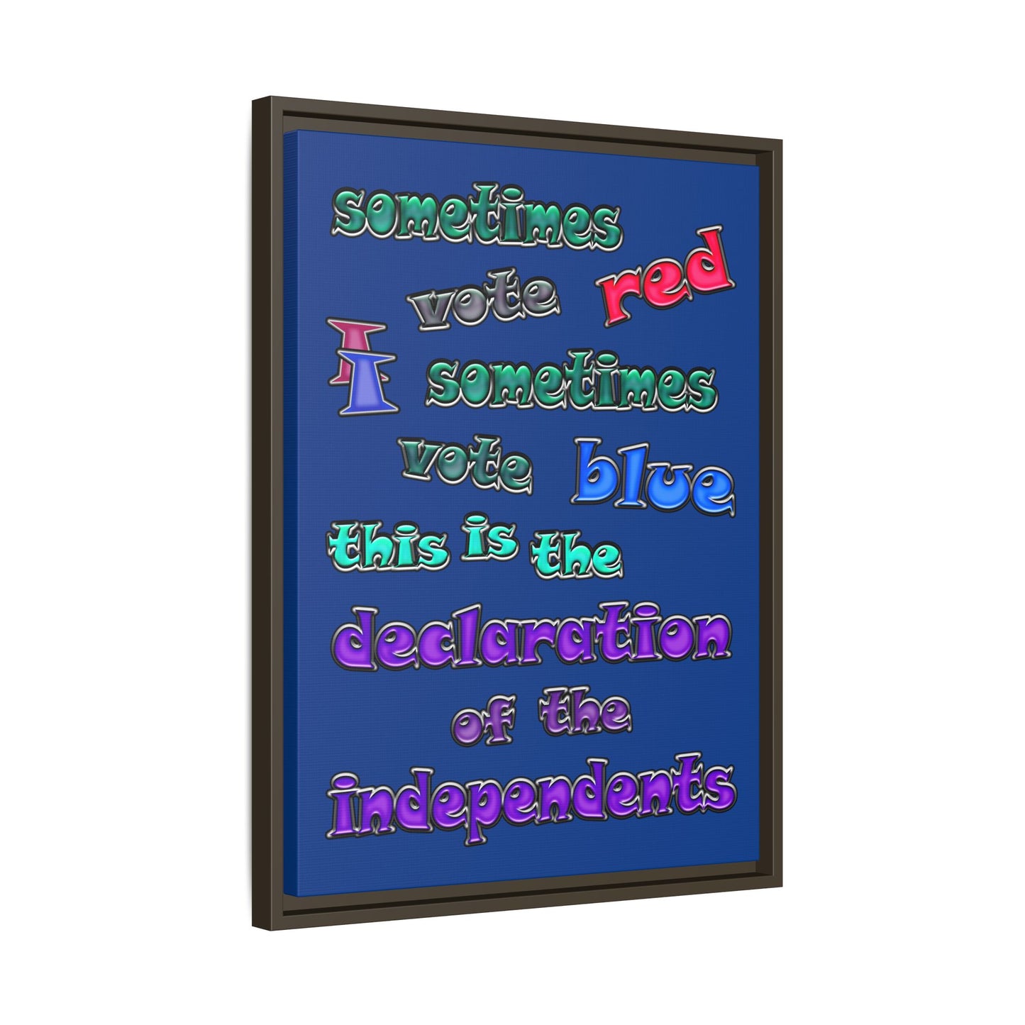 declaration of the independents - framed canvas art (dark blue)