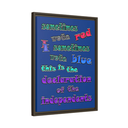 declaration of the independents - framed canvas art (dark blue)