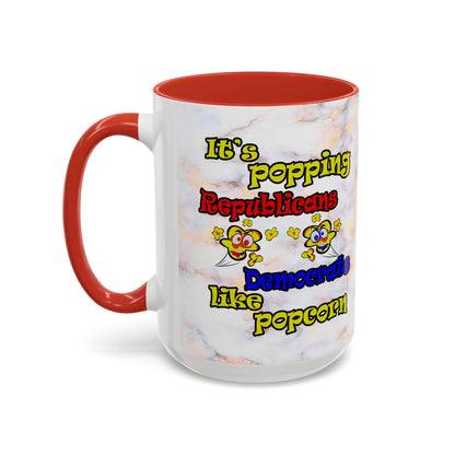 popping like popcorn - Accent Mug (white marble)