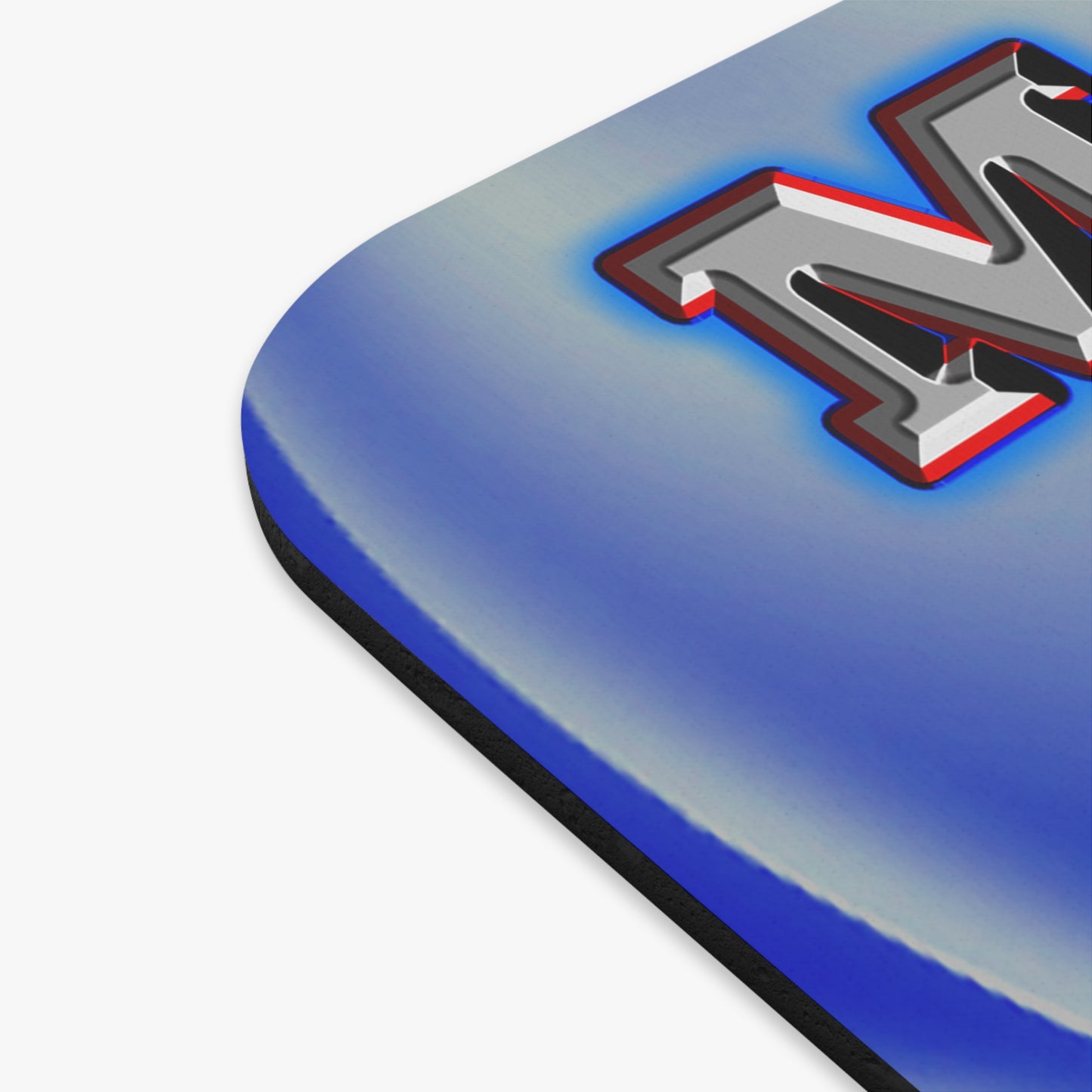 em cee squared - Mouse Pad (Rectangle) (blue-white wave)