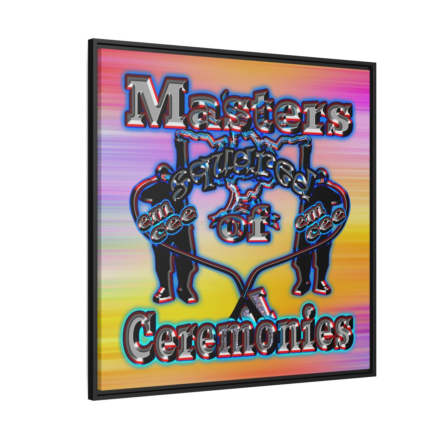 em cee squared - framed canvas art (color blur)