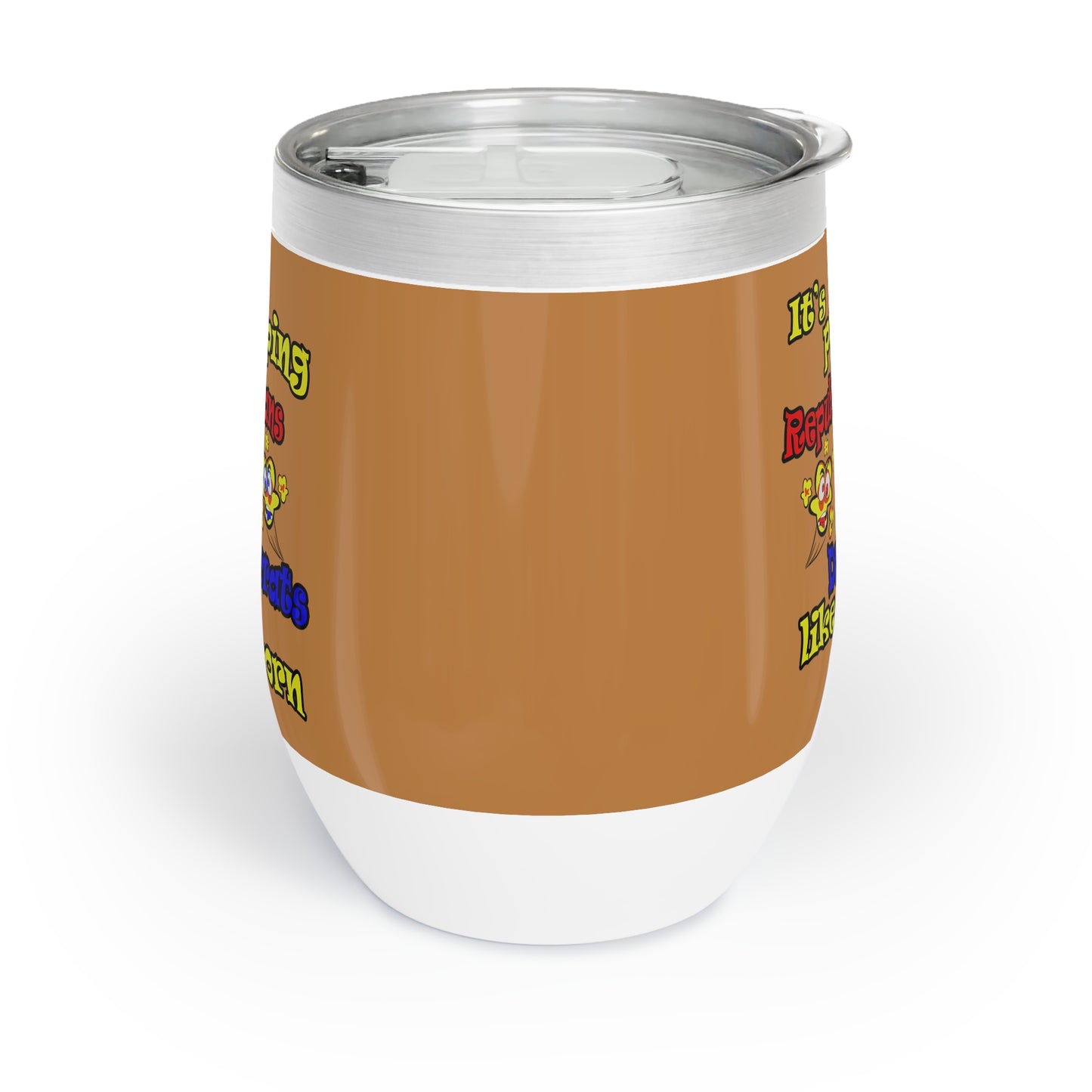 popping like popcorn - Chill Wine Tumbler (light brown)