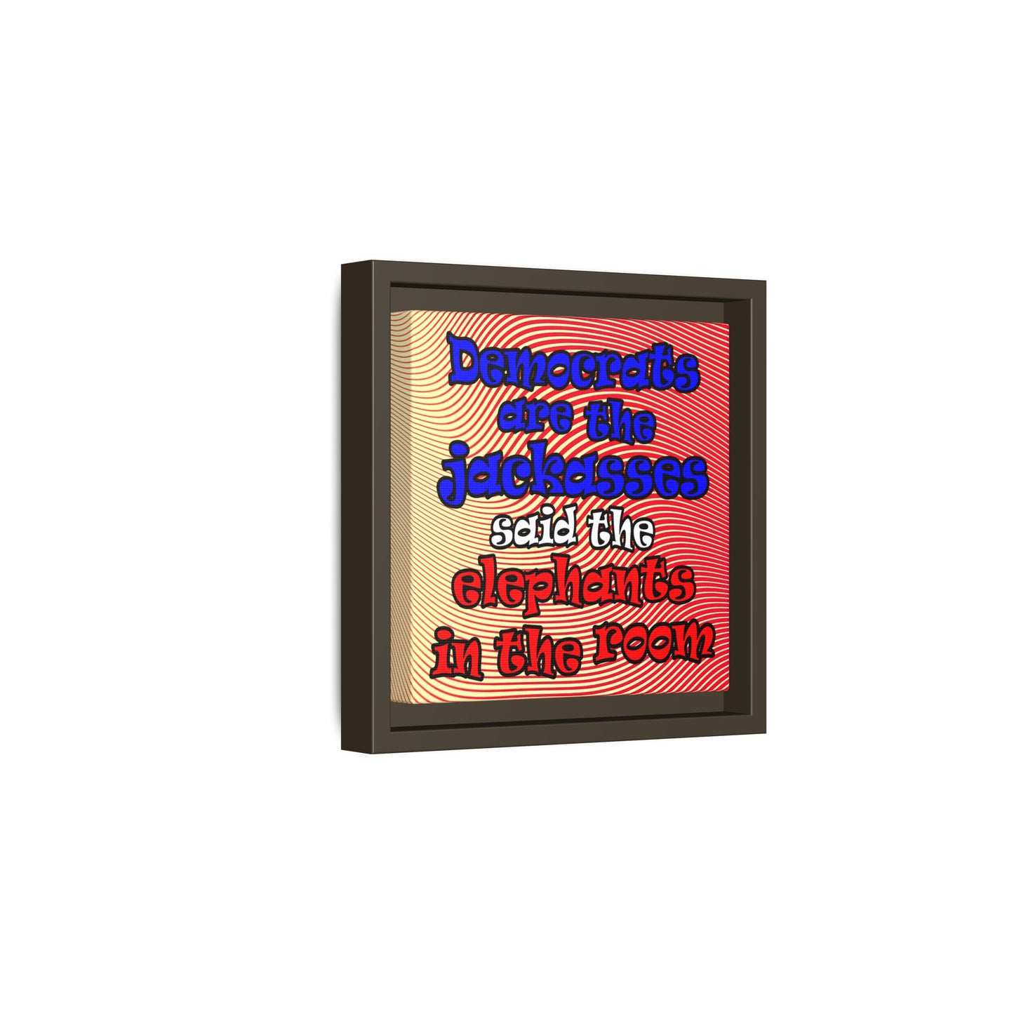 donkeys and elephants - framed canvas art (yellow-orange wave)