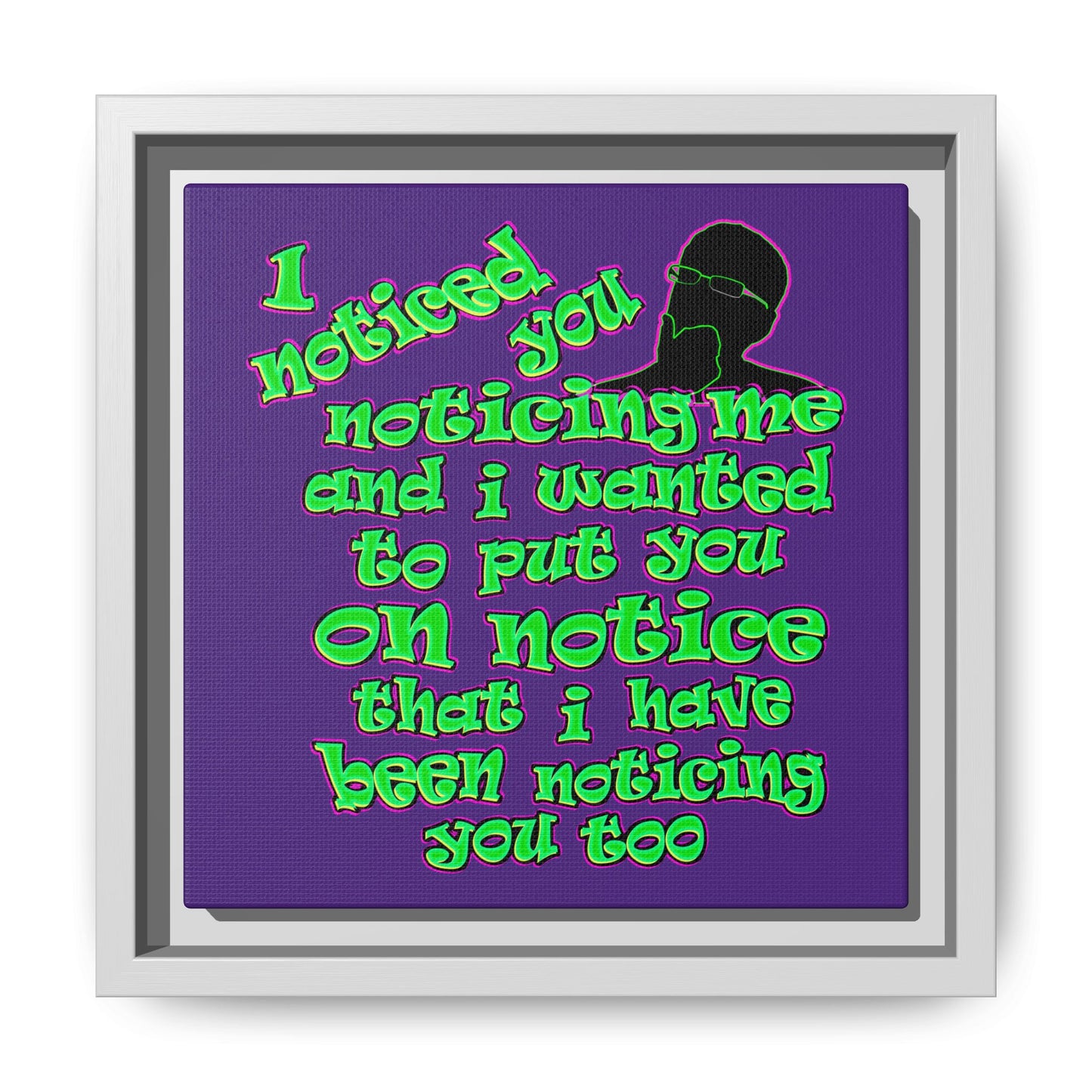 noticed you noticing - framed canvas art (purple)