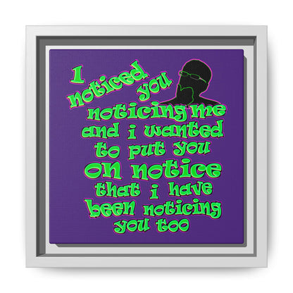 noticed you noticing - framed canvas art (purple)