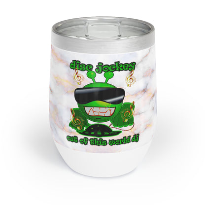 disc jockey - Chill Wine Tumbler (white marble)