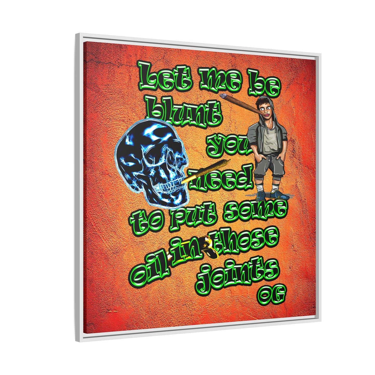 og - framed canvas art (burnt orange)