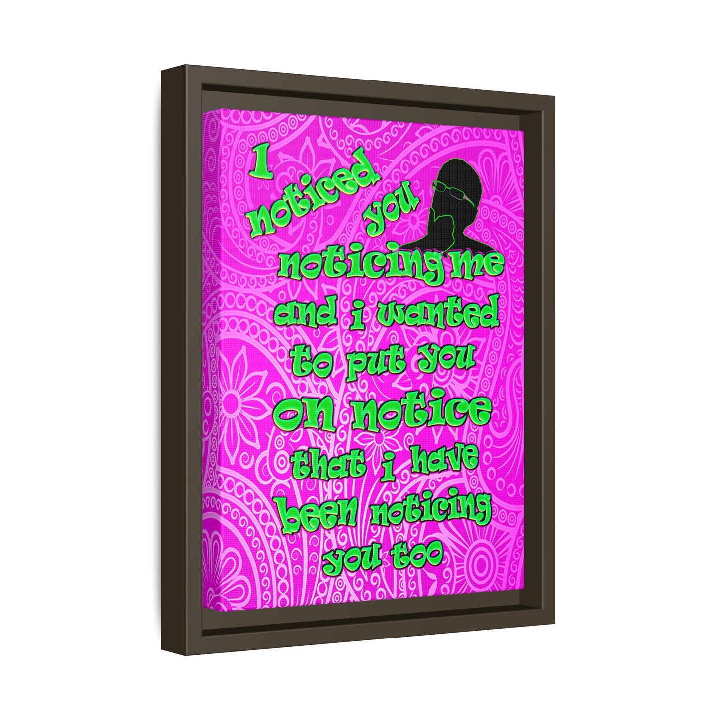 noticed you noticing - framed canvas art (pink swirl)