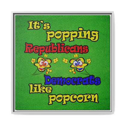 popping like popcorn - framed canvas art (green turf)