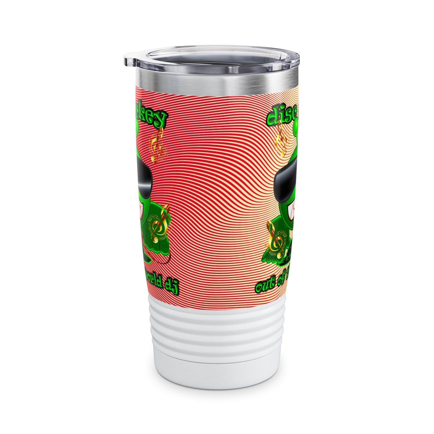 disc jockey - Ringneck Tumbler, 20oz (yellow-orange wave)