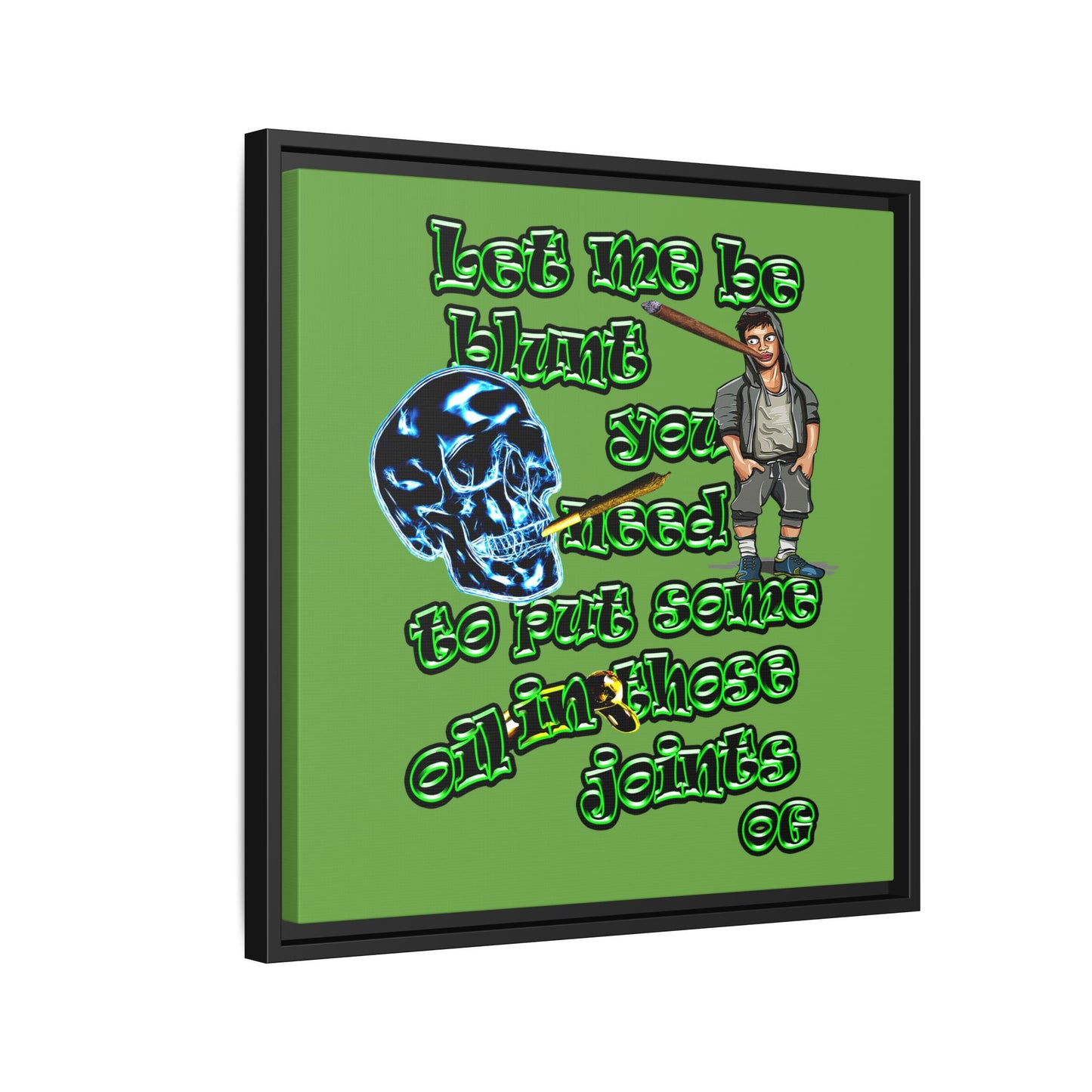 og - framed canvas art (green)
