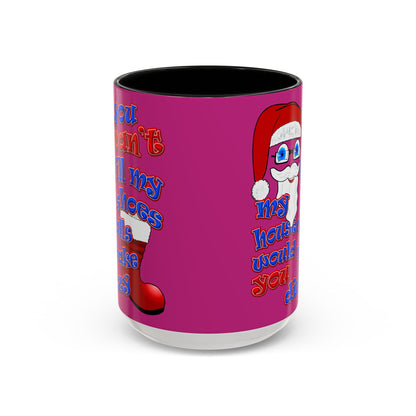 santa's shoes - Accent Mug (pink)