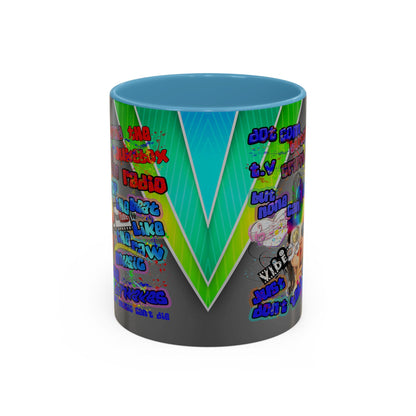 drop the beat - Accent Mug (rainbow split)