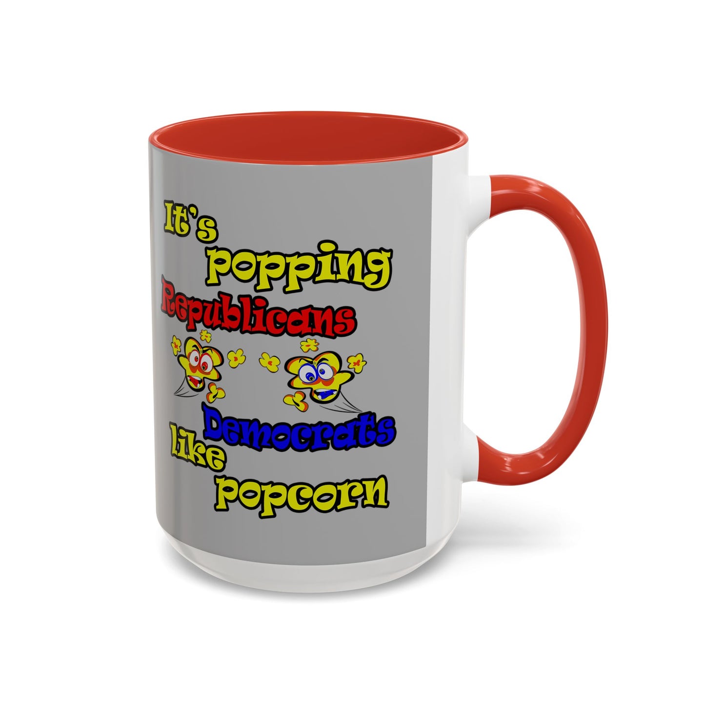popping like popcorn - Accent Mug (light grey)