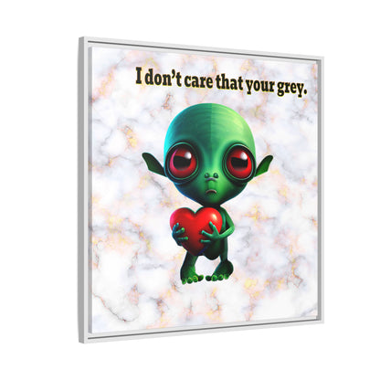 I don't care that your grey - framed canvas art (white marble)