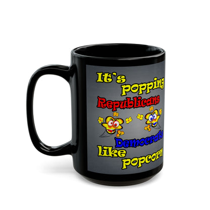 popping like popcorn - Black Mug (grey-light grey)