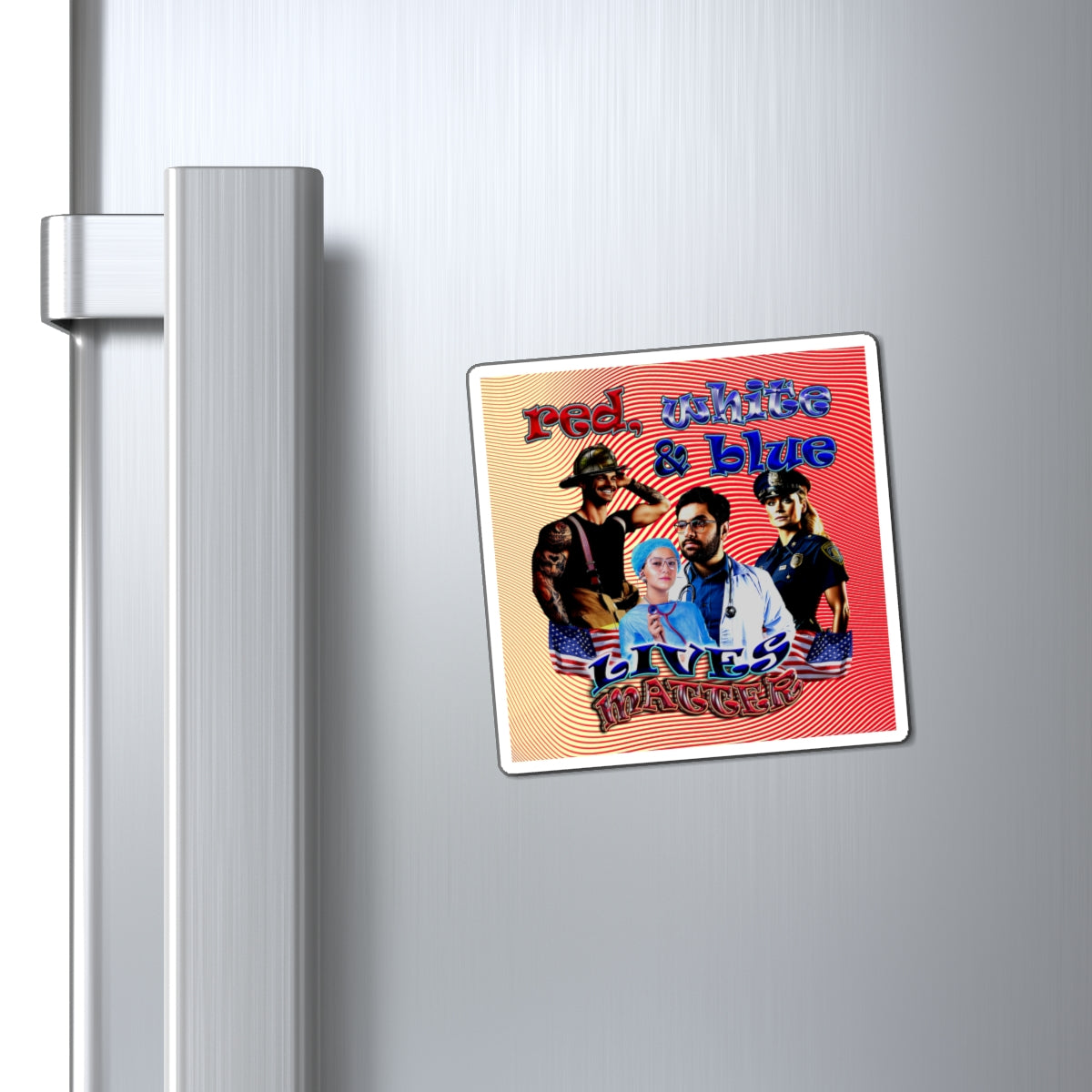 rw&b lives matter - Magnets - (yellow-orange wave)