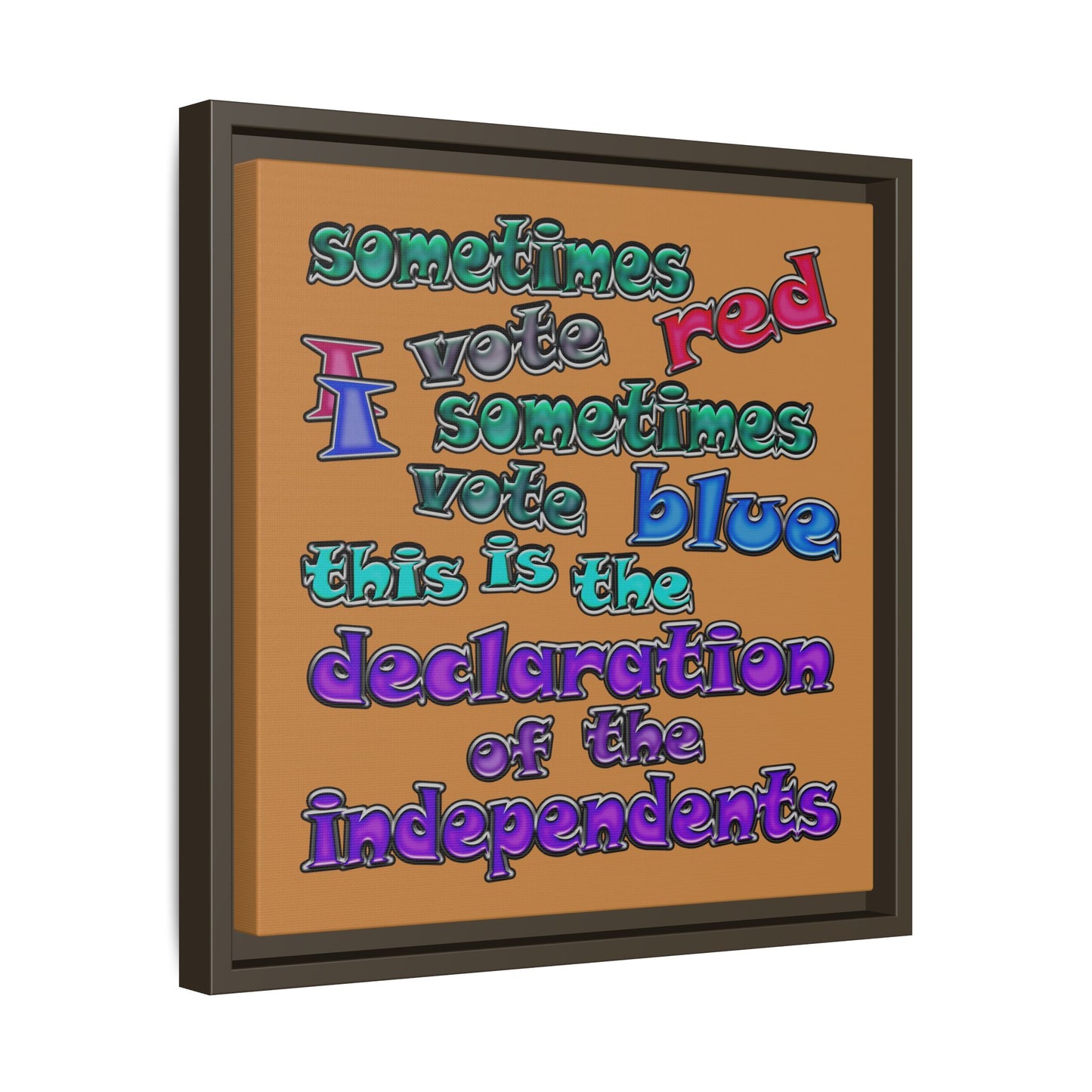 declaration of the independents - framed canvas art (light brown)