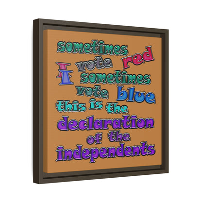 declaration of the independents - framed canvas art (light brown)