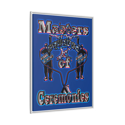 em cee squared - framed canvas art (dark blue)