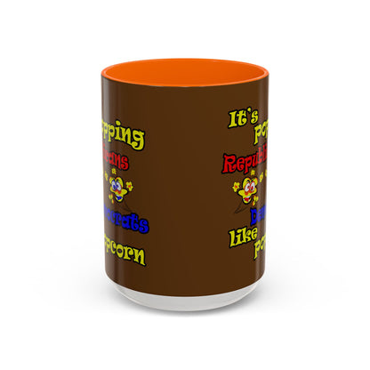 popping like popcorn - Accent Mug (brown)