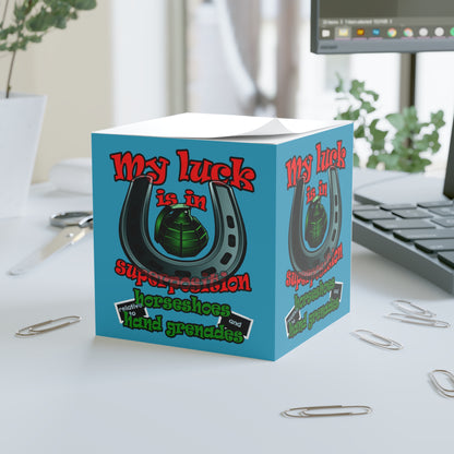 my luck - note cube (turquoise)