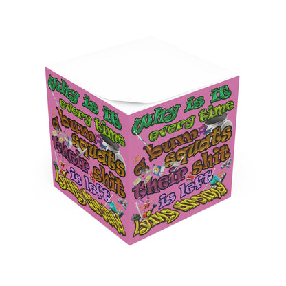 the bum's shit - note cube (light pink)