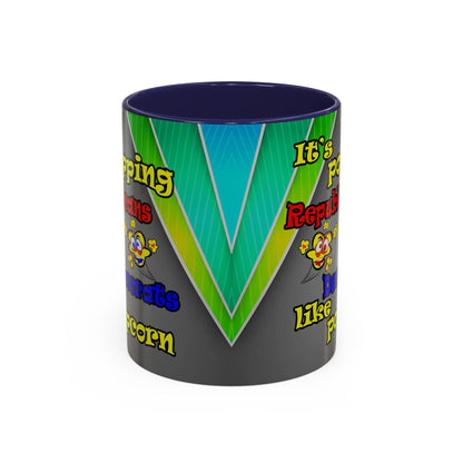 popping like popcorn - Accent Mug (rainbow split)