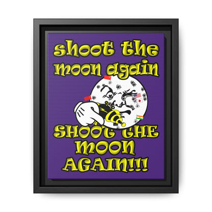shoot the moon again - framed canvas art (purple)