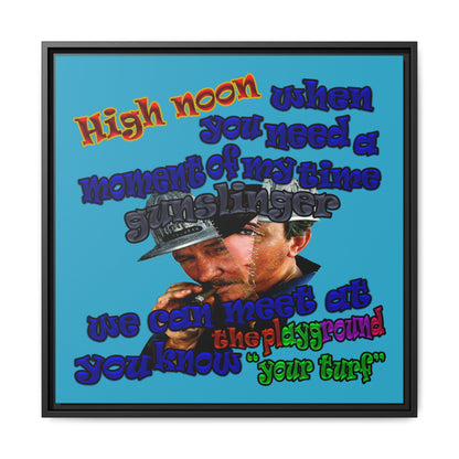 high noon - framed canvas art (turquoise)