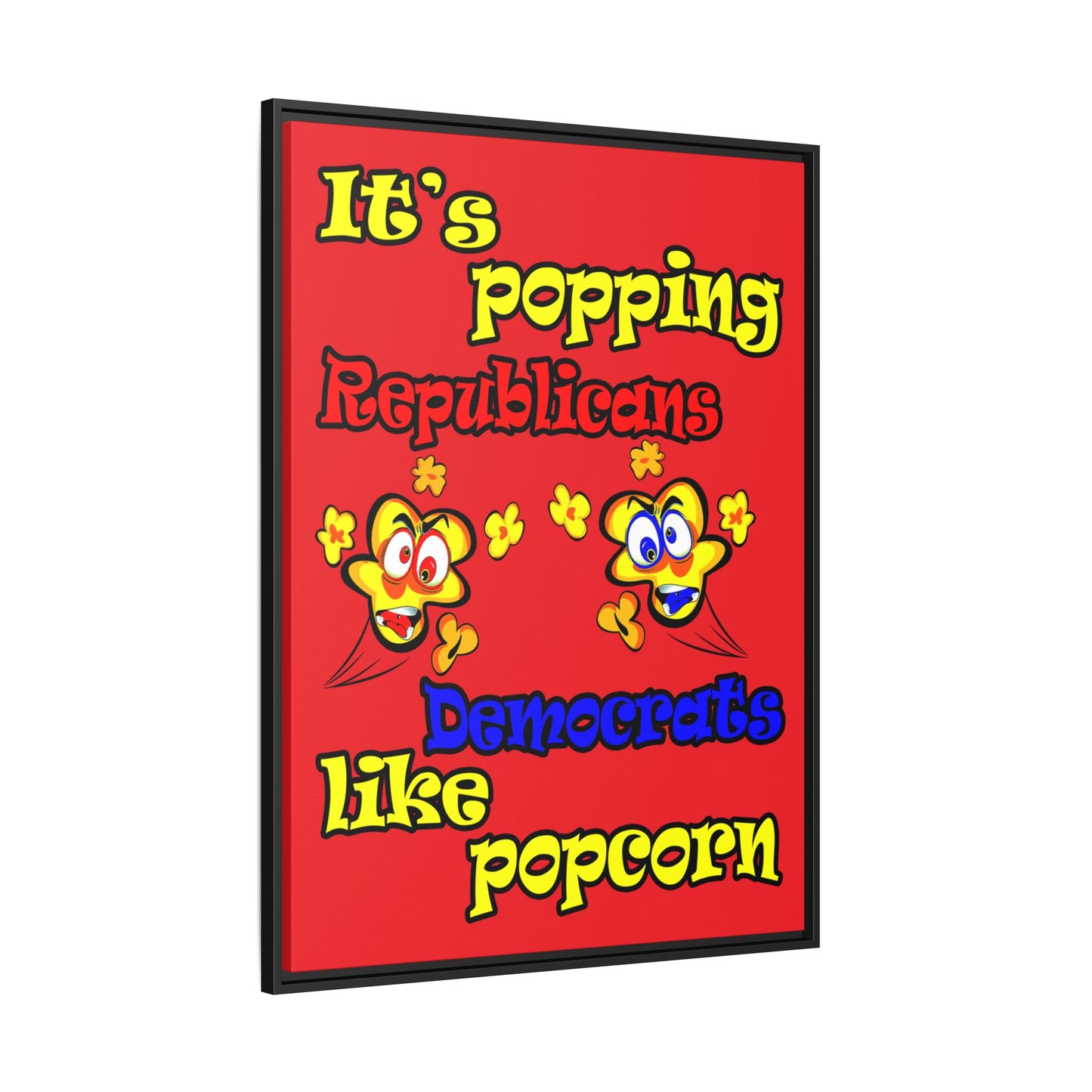 popping like popcorn - framed canvas art (red)