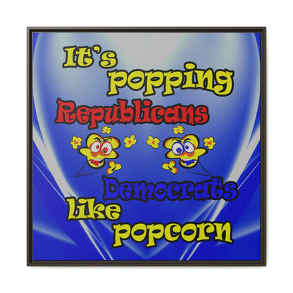 popping like popcorn - framed canvas art (blue-white wave)