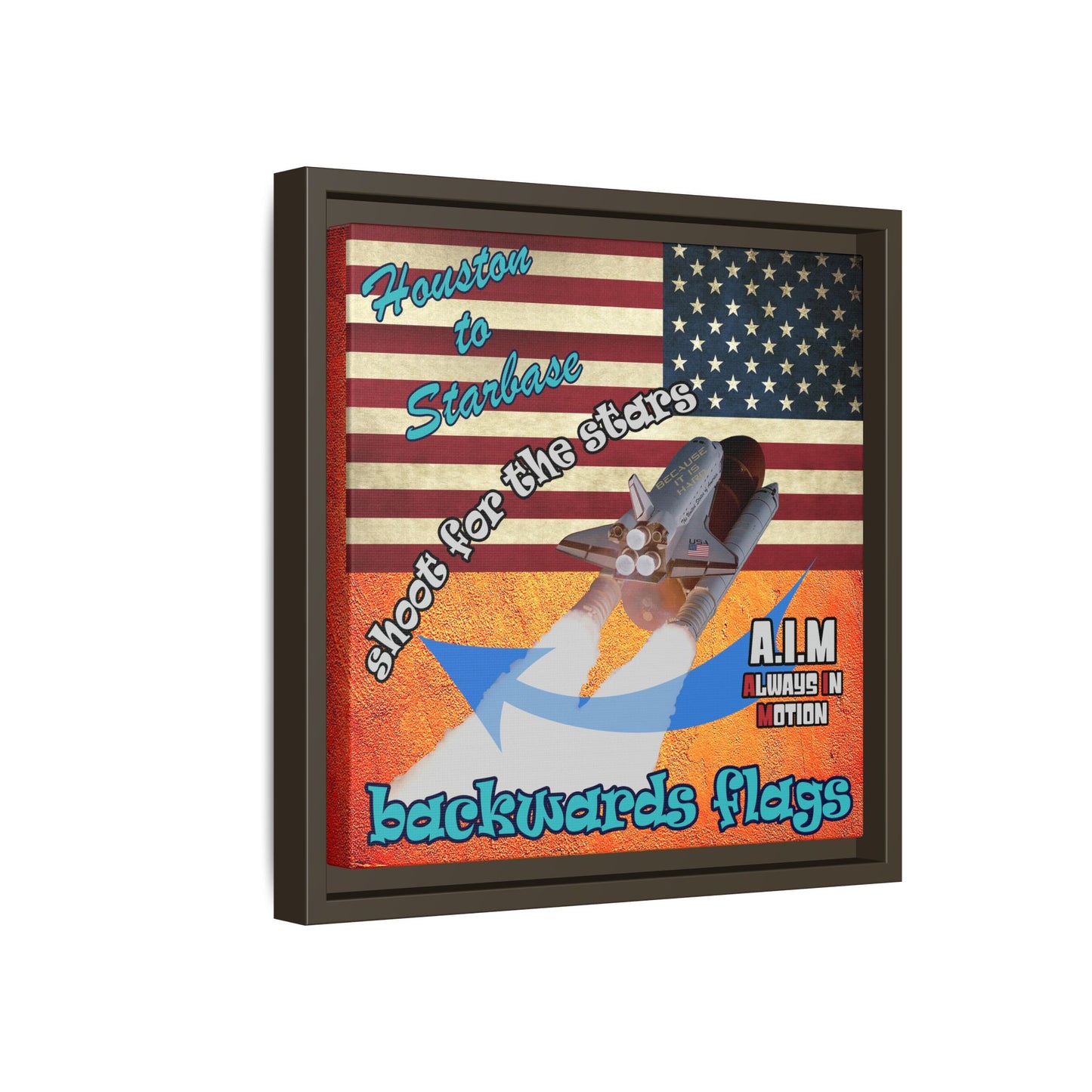 shoot for the stars - framed canvas art (burnt orange)