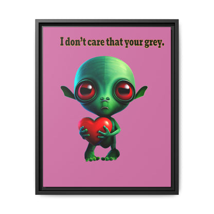 I don't care that your grey - framed canvas art (light pink)