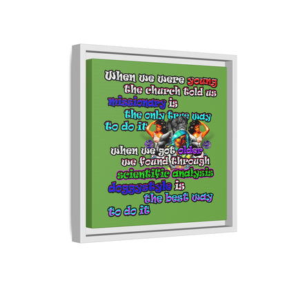 doggystyle - framed canvas art (green)