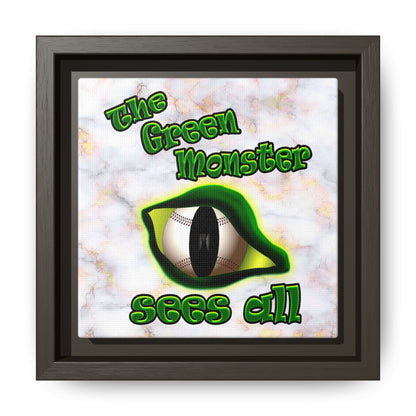 green monster - framed canvas art (white marble)