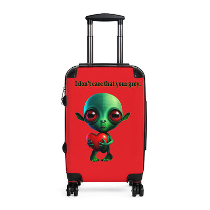 I don't care that your grey - Suitcase (red)