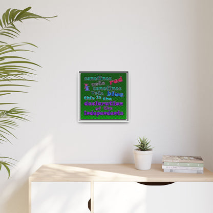 declaration of the independents - framed canvas art (logo green)