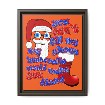 santa's shoes - framed canvas art (orange)