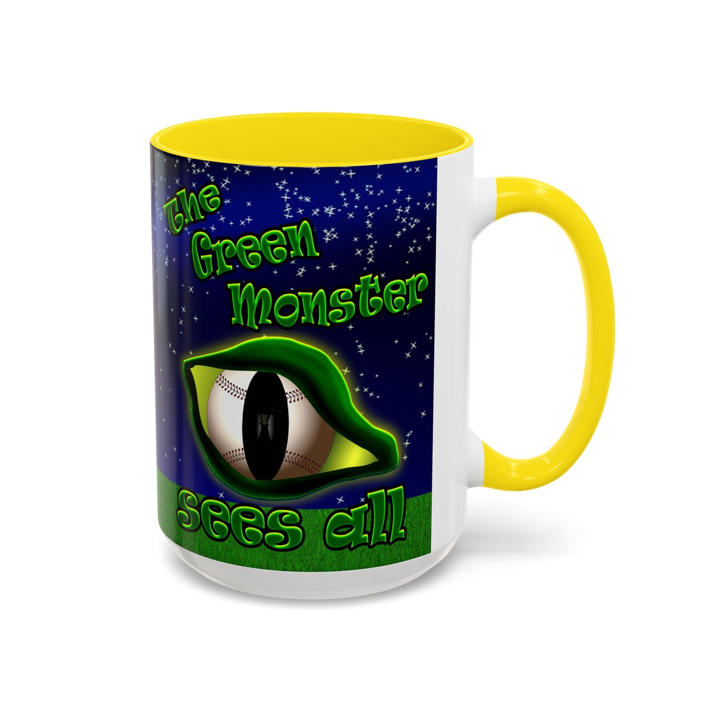 green monster - Accent Mug ('snoops' background)