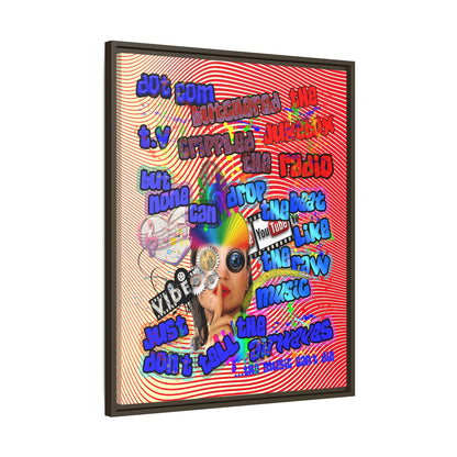 drop the beat - framed canvas art (yellow-orange wave)