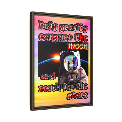 defy conquer reach - framed canvas art (color blur)