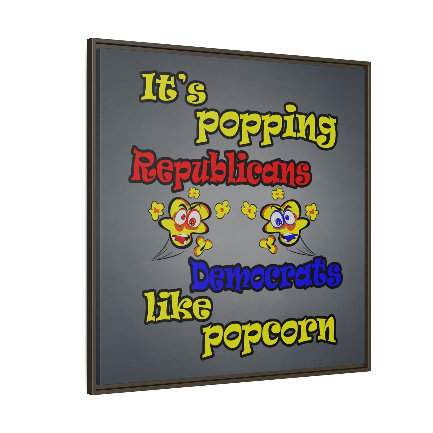 popping like popcorn - framed canvas art (grey-light grey)